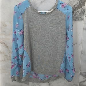 Grey and floral sweater